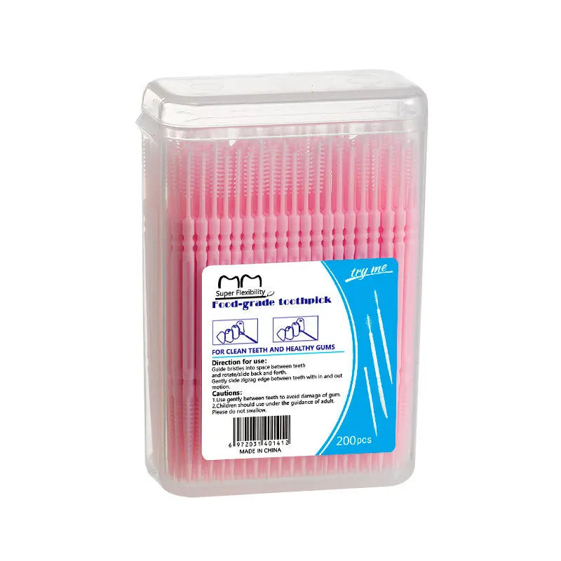 Interdental Brush, Original, 200 pcs, efficient Cleaning Between Teeth, Plaque Remover and Dental flosser for Small Gaps