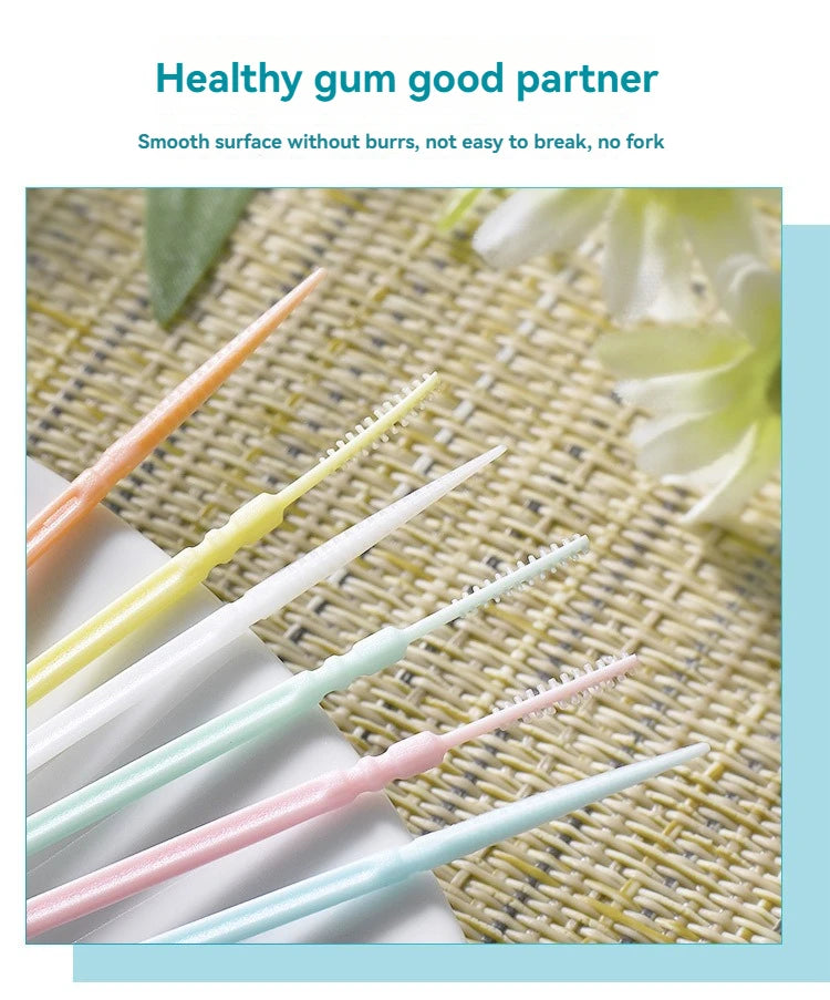Interdental Brush, Original, 200 pcs, efficient Cleaning Between Teeth, Plaque Remover and Dental flosser for Small Gaps