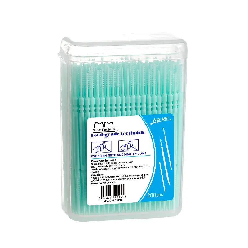 Interdental Brush, Original, 200 pcs, efficient Cleaning Between Teeth, Plaque Remover and Dental flosser for Small Gaps