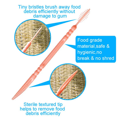 Interdental Brush, Original, 200 pcs, efficient Cleaning Between Teeth, Plaque Remover and Dental flosser for Small Gaps