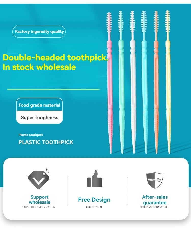 Interdental Brush, Original, 200 pcs, efficient Cleaning Between Teeth, Plaque Remover and Dental flosser for Small Gaps