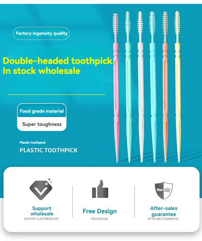 Interdental Brush, Original, 200 pcs, efficient Cleaning Between Teeth, Plaque Remover and Dental flosser for Small Gaps