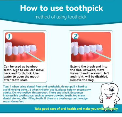 Interdental Brush, Original, 200 pcs, efficient Cleaning Between Teeth, Plaque Remover and Dental flosser for Small Gaps